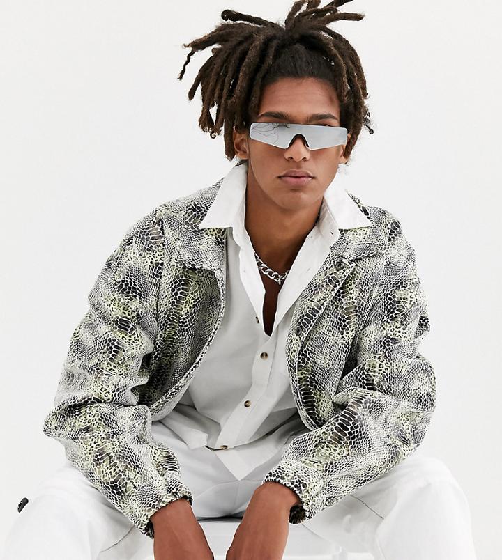Collusion Snake Print Oversized Jacket