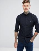 Farah Steen Slim Fit Weft Shirt In Navy - Navy