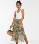 Y.a.s Tall Button Through Split Detail Skirt - Multi