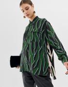 Asos White Animal Mixed Print Oversized Shirt-multi