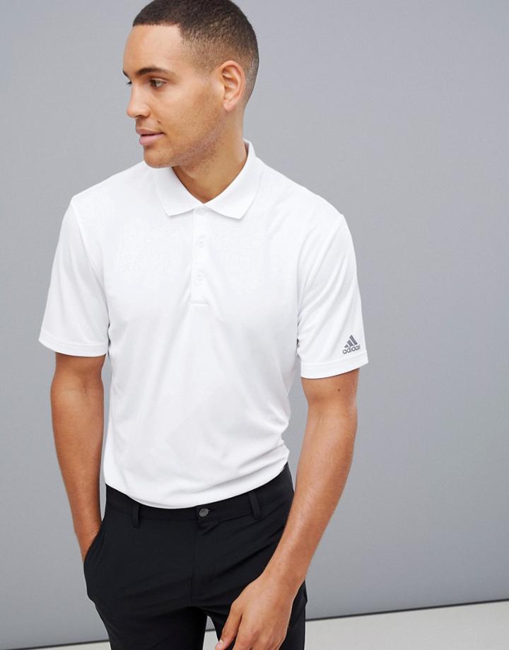 Adidas Golf Bold Logo Polo In White - White