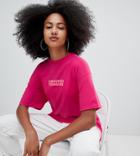 Crooked Tongues Oversized T-shirt With Sound System Print - Pink