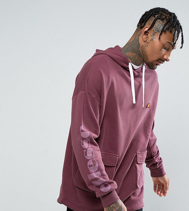 Ellesse Hoodie With Sleeve Print In Purple - Purple