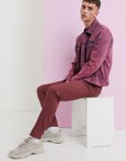Asos Design Skinny Smart Pants In Dusty Berry-purple