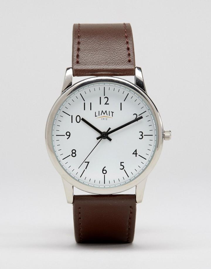 Limit Leather Watch In Brown Exclusive To Asos - Brown