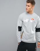 Ellesse Sport Sweatshirt With Mesh Panel Inserts - Gray