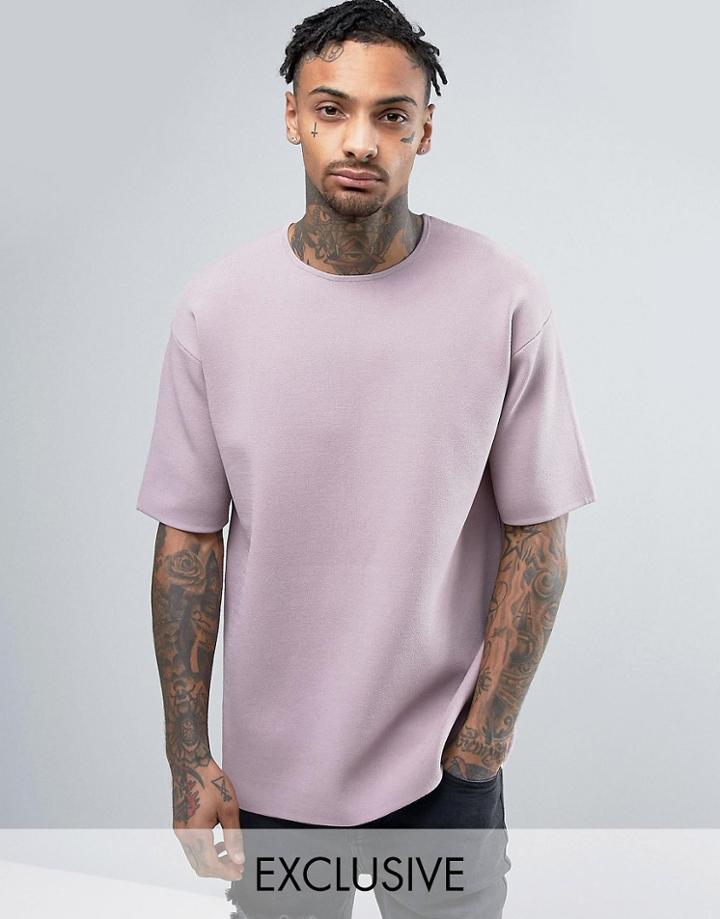 Mennace Scuba T-shirt In Mauve - Purple