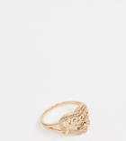 Asos Design Curve Ring In Vintage Style Mum Design In Gold