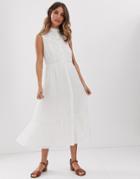 Stevie May Aralia Sleeveless Midi Dress With Lace Insert-white