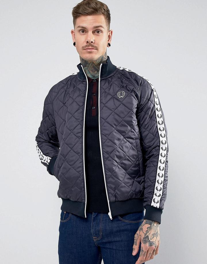 Fred Perry Lavemham Tapped Quilted Jacket In Navy - Navy