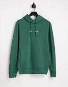 Tommy Jeans Straight Logo Hoodie In Green
