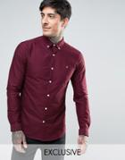 Farah Stretch Skinny Fit Oxford Shirt Buttondown Exclusive In Red - Red