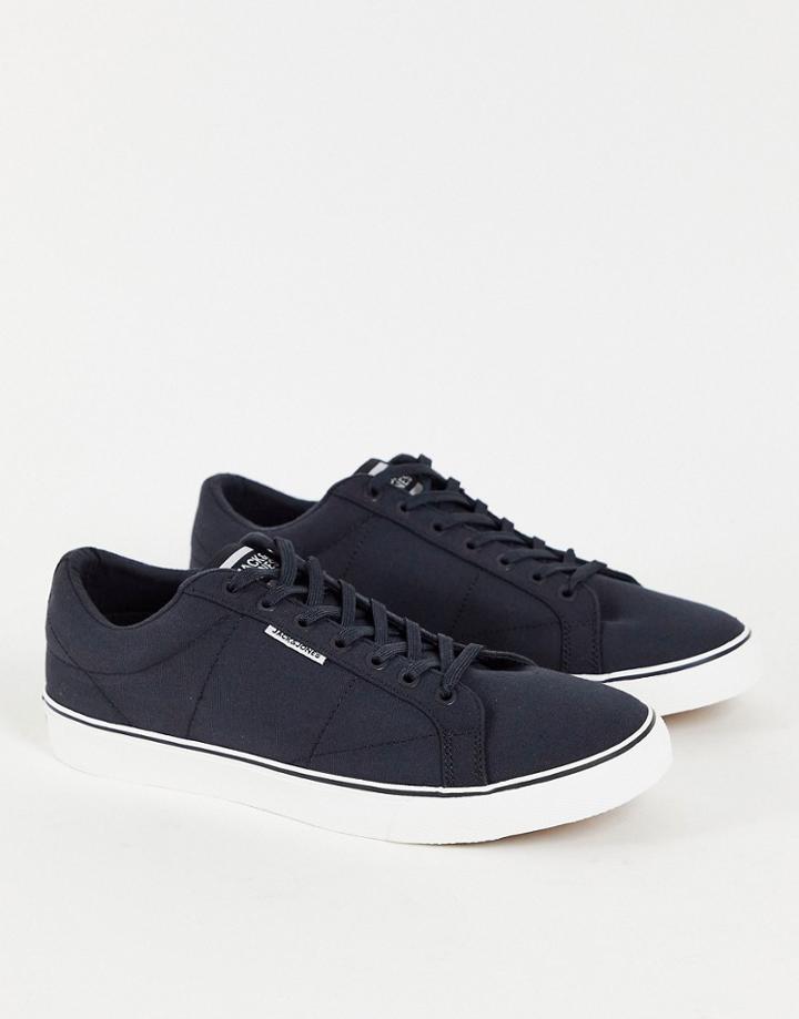 Jack & Jones Canvas Sneakers In Black