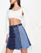 & Other Stories Patchwork Denim Mini Skirt In Blue