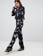 Gestuz Aia Floral Print Pants - Navy