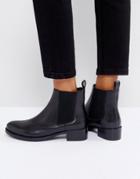 Dune Peppie Leather Flat Chelsea Boot - Black