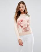 Ted Baker Arabel Sweater In Porcelaine Rose Print - Multi