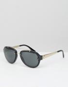 Versace Aviators In Black With Gold Detail - Black
