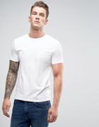 Asos Muscle T-shirt With Logo In Ecru - White