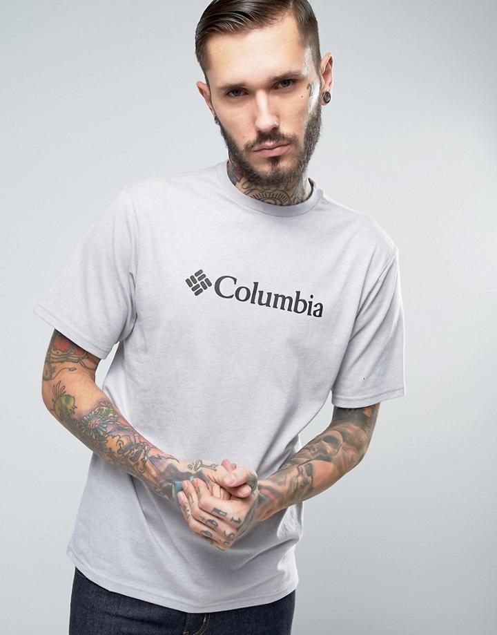 Columbia Basic Logo T-shirt In Gray Marl - Gray