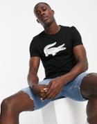 Lacoste Croc Logo T-shirt In Black