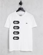 Lacoste Back Print T-shirt In White Exclusive At Asos