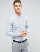 Asos Skinny Shirt In 2 Color Stripe - Blue