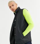 Asos Design Tall Puffer Vest In Black