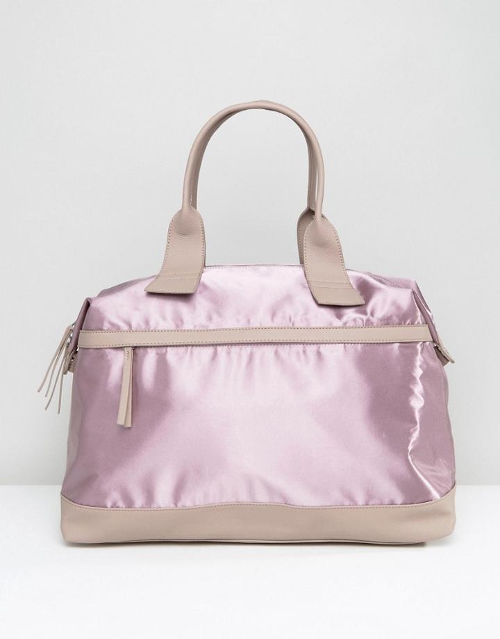 Lamoda Satin Carryall In Lilac - Purple