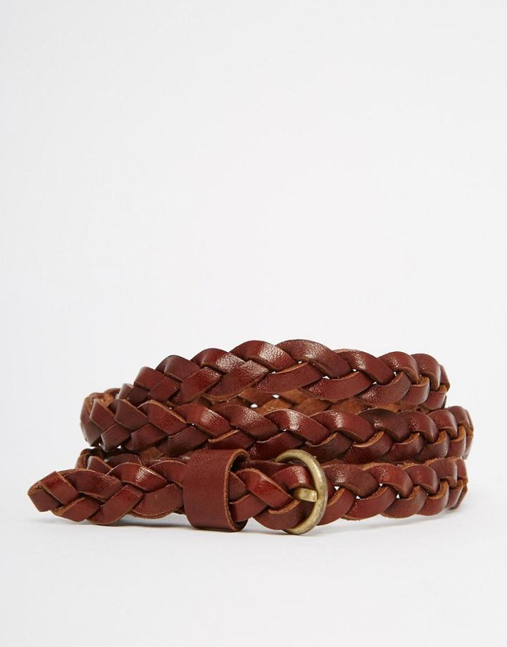 Vero Moda Braid Leather Belt - Tan