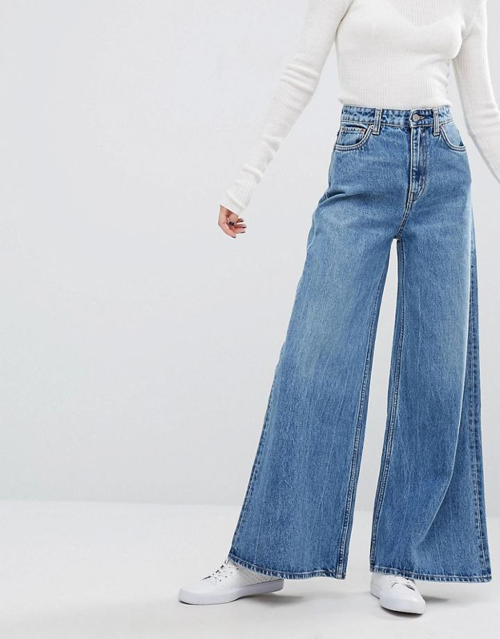Weekday A-line Wide Leg Jeans - Blue
