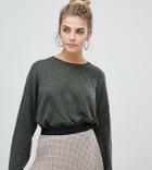 Bershka Loose Fit Jersey Knitted Sweater-green