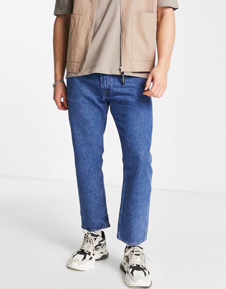 Levi's 551z Straight Crop Jeans In Blue Wash