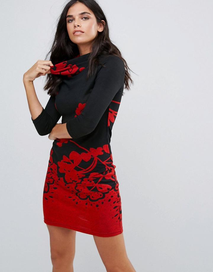 Pussycat London Cowl Neck Dress - Black