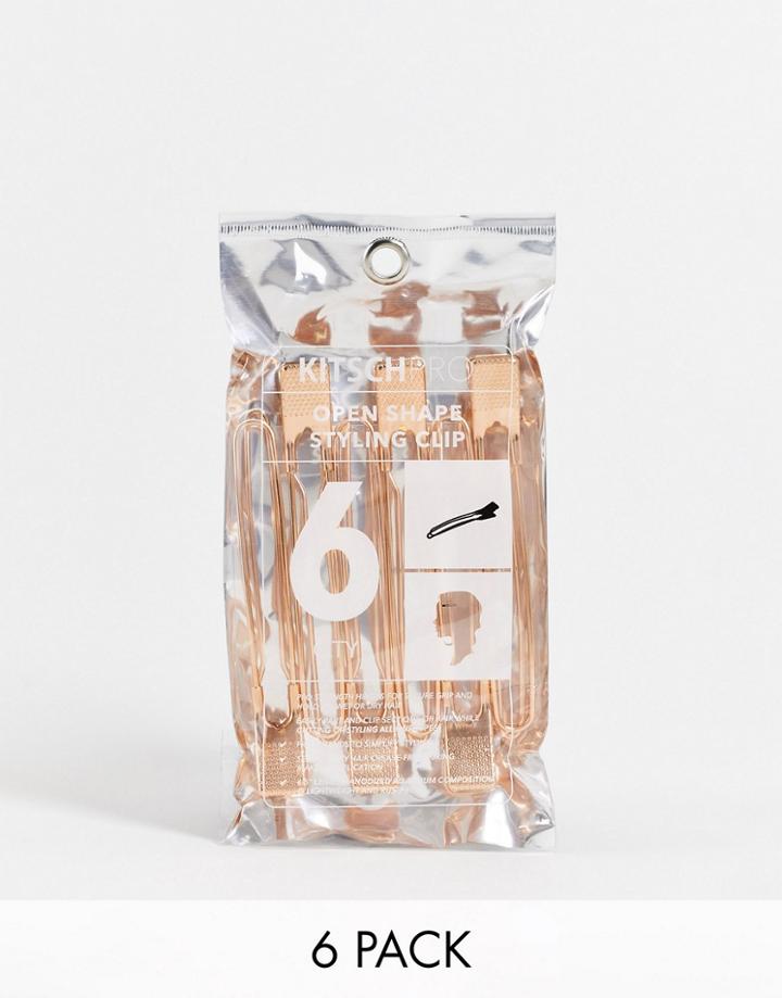 Kitsch Styling Rose Gold Clips - 6 Pack-no Color