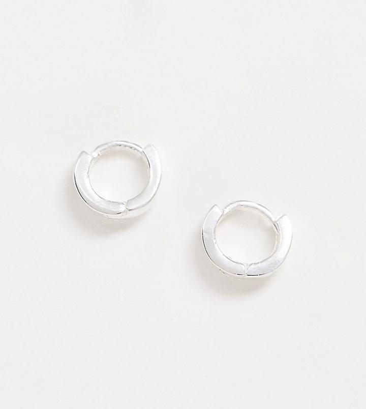 Asos Design Sterling Silver Mini Huggie Hoop Earrings