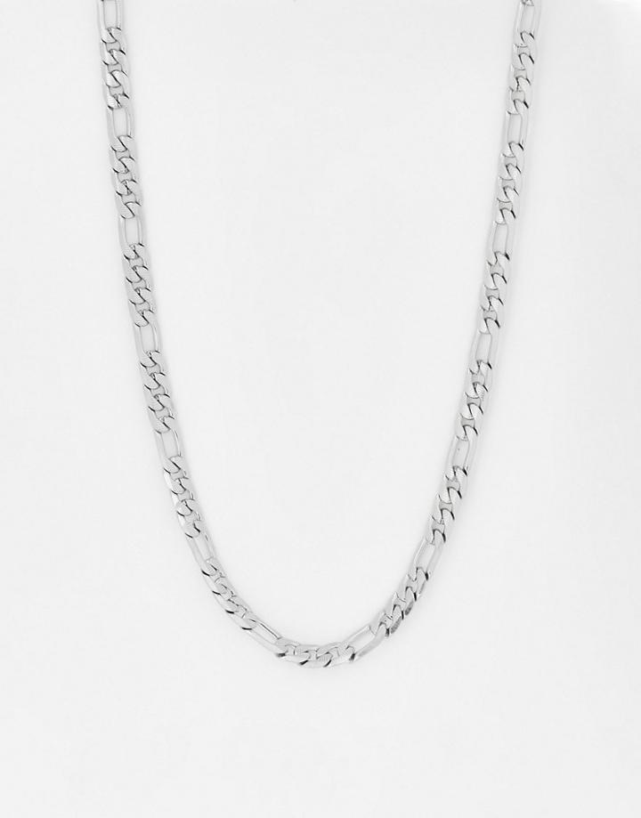 Icon Brand Stainless Steel Figaro Necklace In Silver