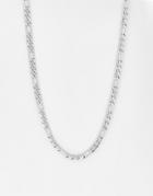 Icon Brand Stainless Steel Figaro Necklace In Silver