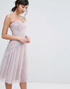 Little Mistress Bandeau Midi Dress - Pink