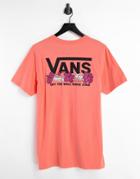 Vans Lei'd To Rest T-shirt In Coral-orange