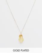 Mirabelle Honey Pendant Necklace On A 45cm Gold Plated Chain - Honey