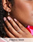 Kingsley Ryan 12mm Huggie Hoops With Star Charm In Sterling Silver