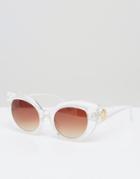 Crap Eyewear Oversized Cat Eye Sunglasses With Clear Frames - Crystal Clear