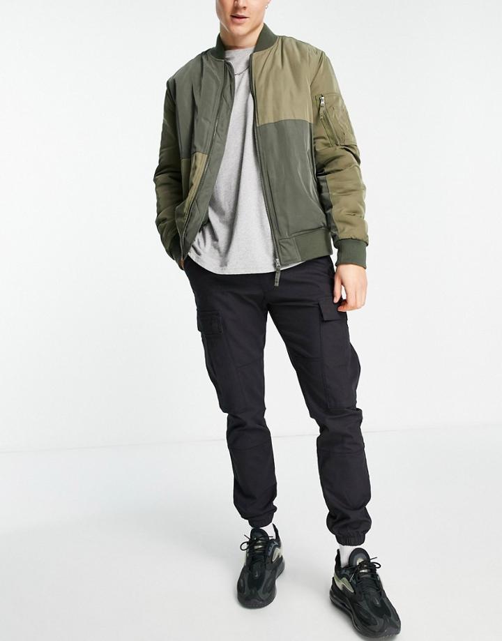 Topman Skinny Ripstop Cargo Pants In Black