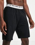 Only & Sons Lounge Shorts With Logo Waistband In Black