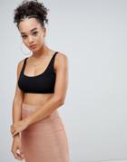 Boohoo Slinky Crop Top In Black - Black