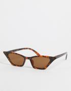 I Saw It First Sqaure Cat Eye Sunglasses In Tortoiseshell-brown