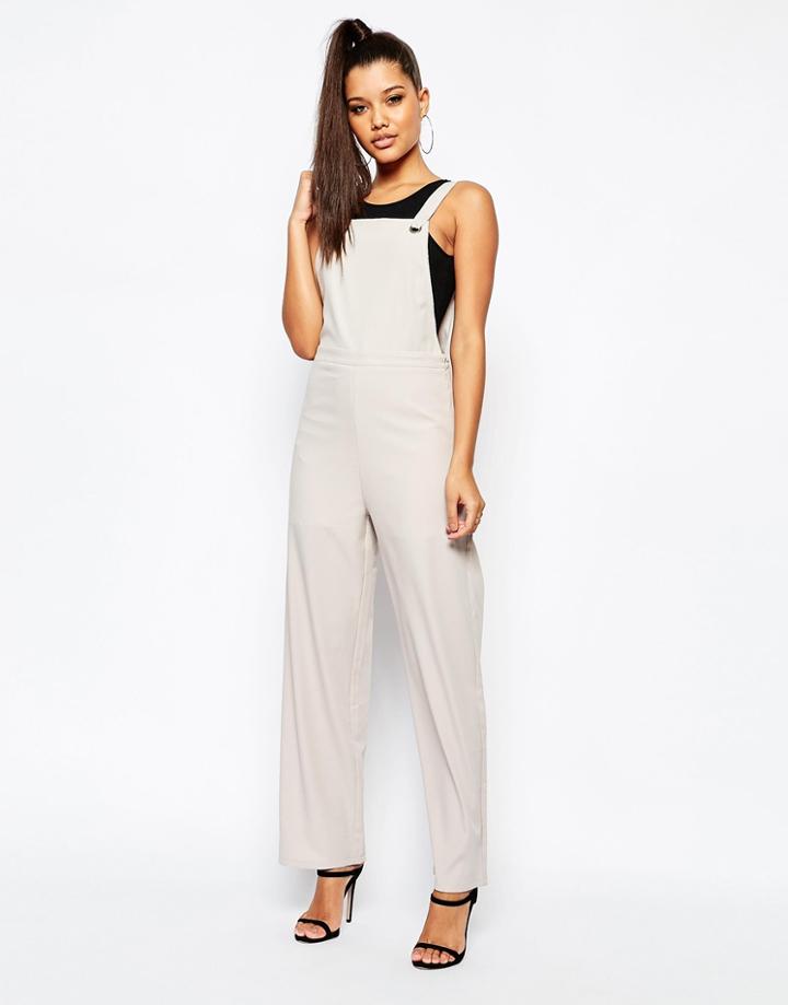 Missguided Utility Overall Style Jumpsuit - Gray