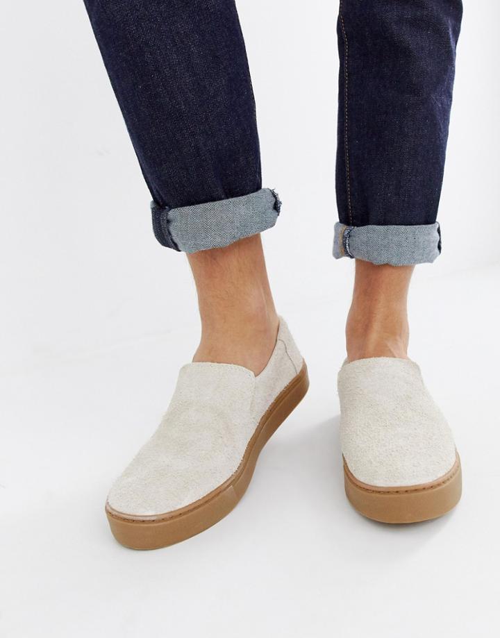 Toms Suede Trainer In Stone-neutral
