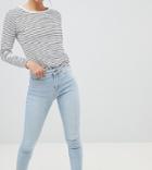 New Look Vanessa Super Skinny High Rise Frayed Hem Jean - Blue